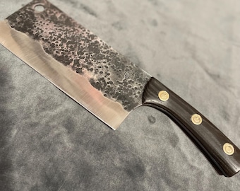 Hand Forged Chef Knife, 95x18 Steel, Thermo Ash Handle