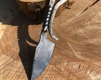 Hand Forged Yakut Knife, 95x18 Steel Blade, Mirror Polish