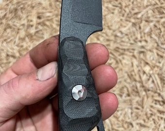 Handmade D2 Steel Bushcraft Knife: ABS Handle, Black Polymer Coating