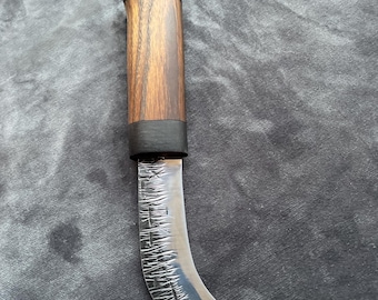 Handmade Forged Garden Knife: Thermo-Ash Handle, Steel 95x18