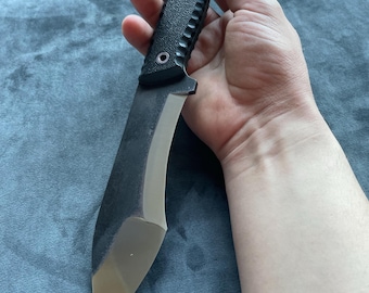 Handmade D2 Steel Bushcraft Knife with Sheath, ABS Handle
