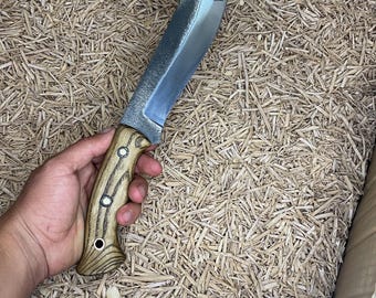 Handmade Machete: 1066 Steel Blade, Ash Wood Handle