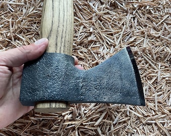 Hand Forged Bushcraft Axe: Camping Hatchet, Custom Handmade Tool