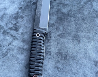 Handmade Bushcraft Knife, D2 Steel Blade, ABS Plastic Handle