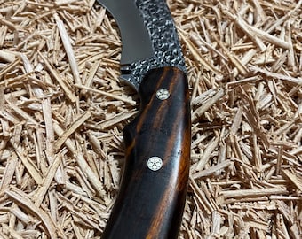 Hand-forged knife for bushcraft: Handmade kukri knife, gift, camping, recreation, hunting, fishing