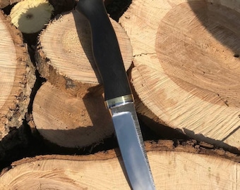 Handmade Bushcraft Knife with Sheath, 95x18 Steel Blade