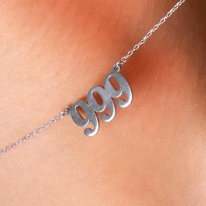 Valentines day gift, Custom Birth Year or Lucky Number Necklace - Angel Number Jewelry in Sterling Silver, Gold, or Rose Gold