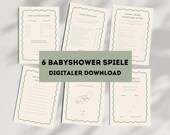 Babyshower Spielebundle Mit 6 Spielen Für Babyparty Set Fragen Baby Mama Eltern Zum Ausdrucken Schlichtes Salbei Grünes Design Unisex PDF