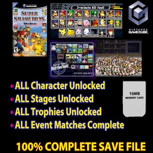 Super Smash Bros, Melee 100% KOMPLETNA karta pamięci GameCube