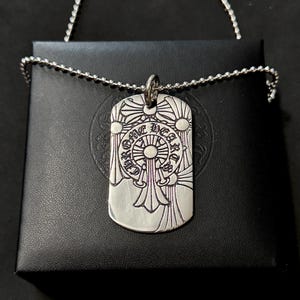 Ch gothic style y2k Dogtag Anhänger Kreuz Halskette Chrom .925 Silber Kettenanhänger 50cm für Männer und Frauen unisex A11