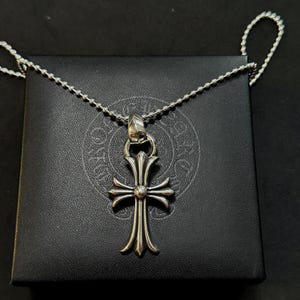Ch gothic style y2k .925 silber Kugelgelenk Kreuz anhänger Chrom Kette Anhänger 50cm für Männer und Frauen unisex a10
