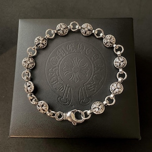 Bracelet chromé punk style gothique y2k en argent chromé, grunge b4