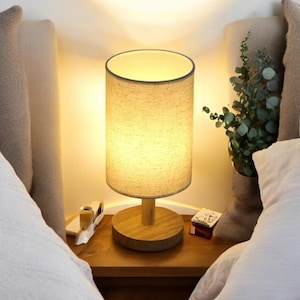Lámpara de mesa LED / Lámpara de escritorio de estilo chino / Lámpara USB regulable / Luz de noche con pantalla de tela / Lámpara vintage recargable / Lámpara de mesa portátil