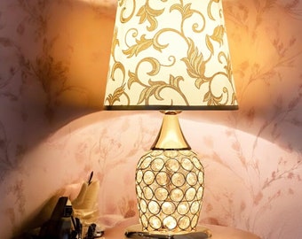 European Style Crystal Table Lamp | Minimalist Modern Bedroom Light | Warm Romantic Bedside Decor | Elegant Creative Lamp