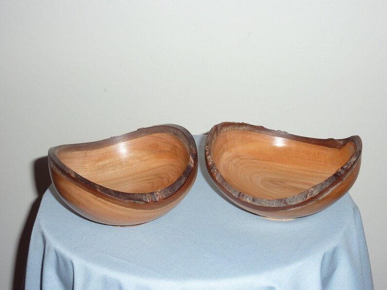 Cherry bowls with natural edge