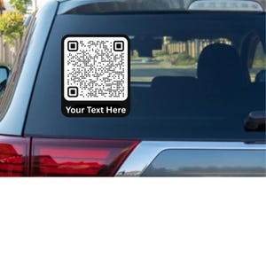 Customizable QR Code Car Decal: Business Logo, Social Media