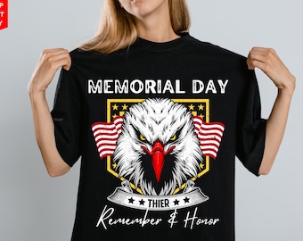 Memorial Day Shirt: Patriotic Bald Eagle USA Flag Tribute Tee