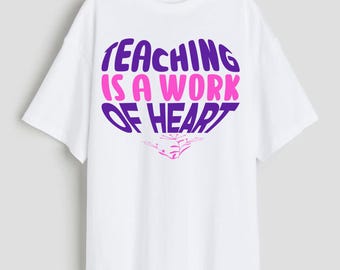 Retro Teacher Appreciation Shirt: Colorful Heart Design