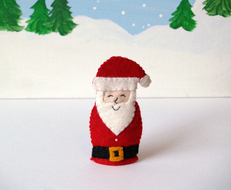 Santa and Helper Elf Finger Puppet Set image 2
