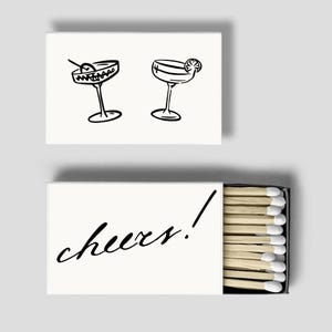 Cheers Matchbook Favor Sticker Label: Whimsical Wedding & Party (Instant Download)