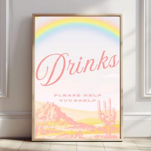 Editable Cowgirl Rodeo Drinks Sign: Western Birthday Decor (Digital Download)