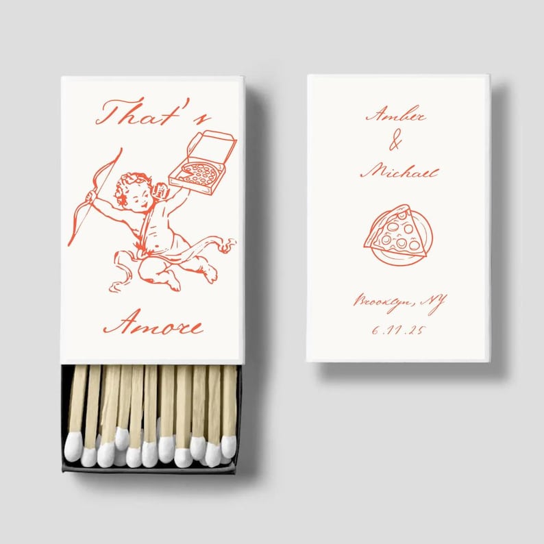Editable That's Amore Matchbook Favor Sticker (digital Download) - Etsy