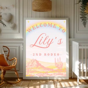 Editable Rodeo Cowgirl Welcome Sign: Southwestern Birthday Party (INSTANT DOWNLOAD)