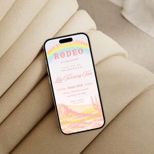 Editable My Second Rodeo Party Cowgirl Birthday Invite Wild West Cowgirl 2nd Rodeo Southwestern Ranch Template Instant Download, 001