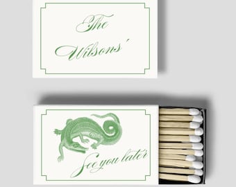 Editable Alligator Matchbook Sticker Template: Custom Matchbox Label (INSTANT DOWNLOAD)