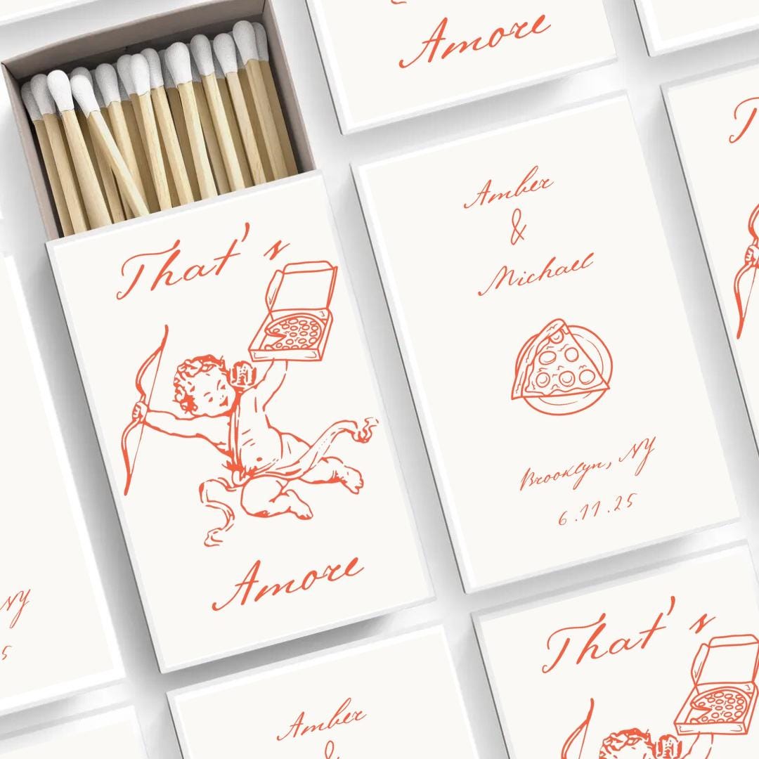 Editable That's Amore Matchbook Favor Sticker (digital Download) - Etsy