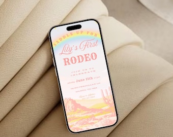 Editable 1st Rodeo Birthday Invitation: Cowgirl Wild West (Digital Download)