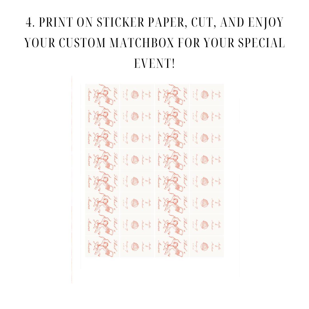 Editable That's Amore Matchbook Favor Sticker (digital Download) - Etsy