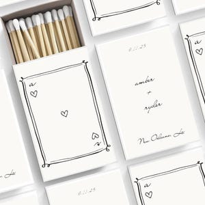 Editable Matchbook Sticker Template: Hand Drawn Card Deck Wedding Favor (INSTANT DOWNLOAD)