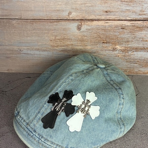 Inspired CH Chrome News/paper boy berret Hat with Cross Charms
