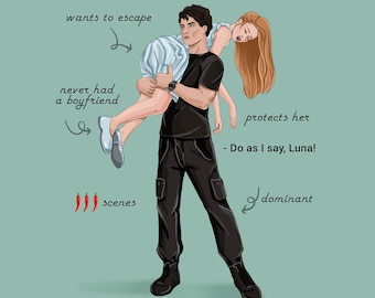 Custom Book Character Illustration for Authors Two Characters