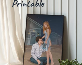 Romantic Printable Art, Love wall decor, Romantic digital artwork