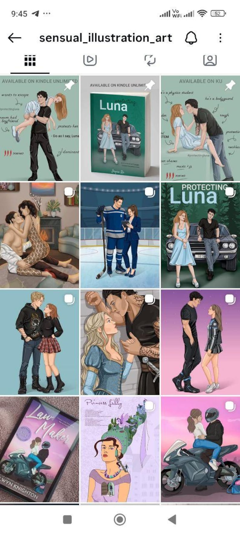 K&ouml;nnte beinhalten: Eine Sammlung digitaler Illustrationen mit Paaren in romantischen Umgebungen. Die Bilder umfassen Buchcover und verschiedene Szenen mit Paaren, die Themen wie Romantik und Fantasie zeigen. Der Kunststil ist illustrativ.