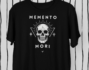 Memento Mori T-Shirt | Gothic Skull Graphic, Stoic Reminder