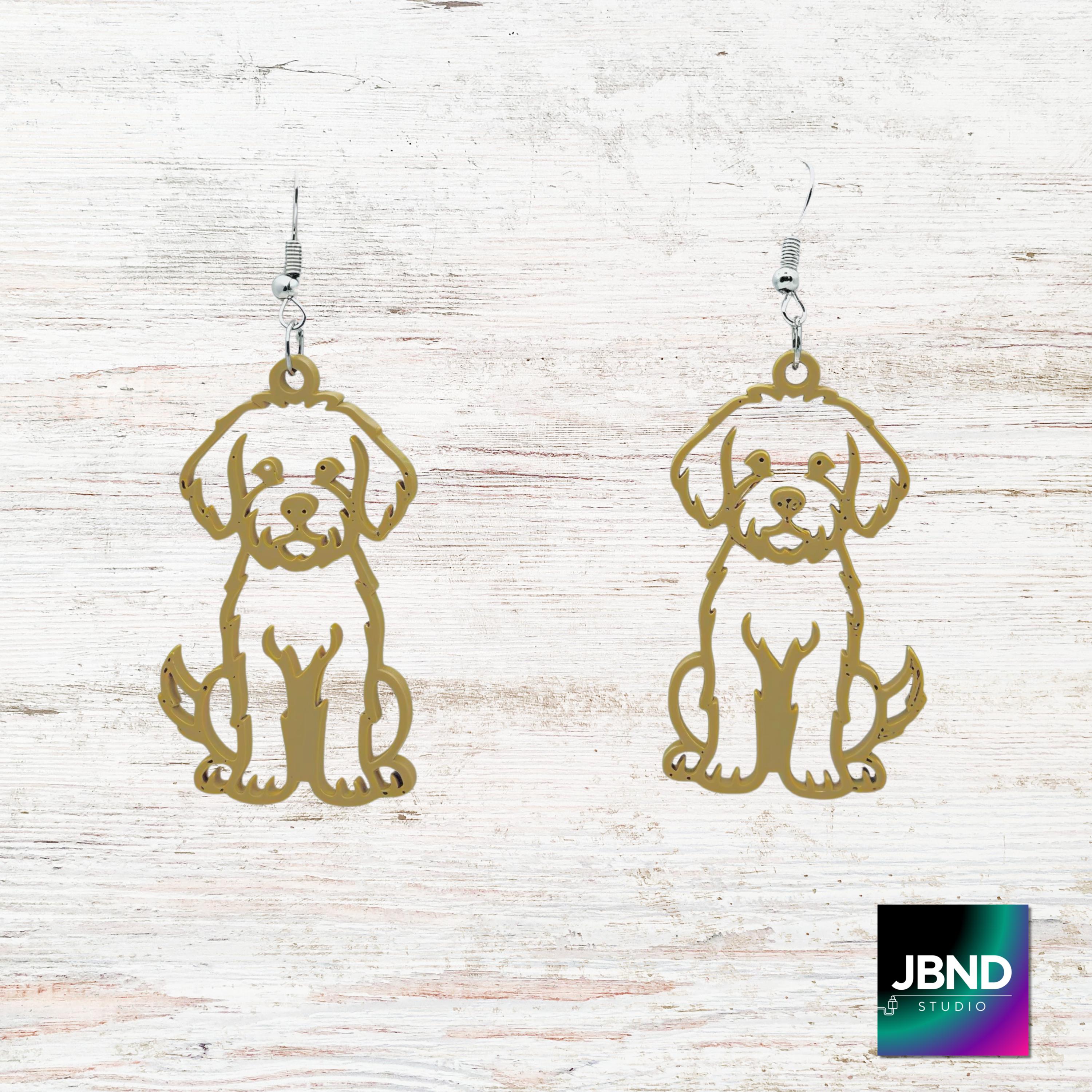 3D Printed Golden Doodle Labradoodle Earrings – Lightweight Dog Breed ...