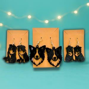 Border Collie Earrings Set – 3D Printed Jewelry, Dog Earrings, Pet Lover Gift