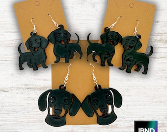 Conjunto de brincos Dachshund – Joias impressas em 3D, brincos feitos à mão, presente para dono de Dachshund