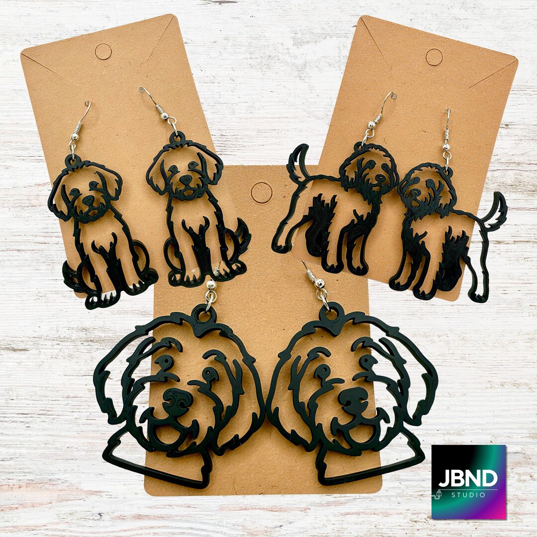 Labradoodle Earrings Set | 3D Printed Doodle Mom Jewelry - Etsy