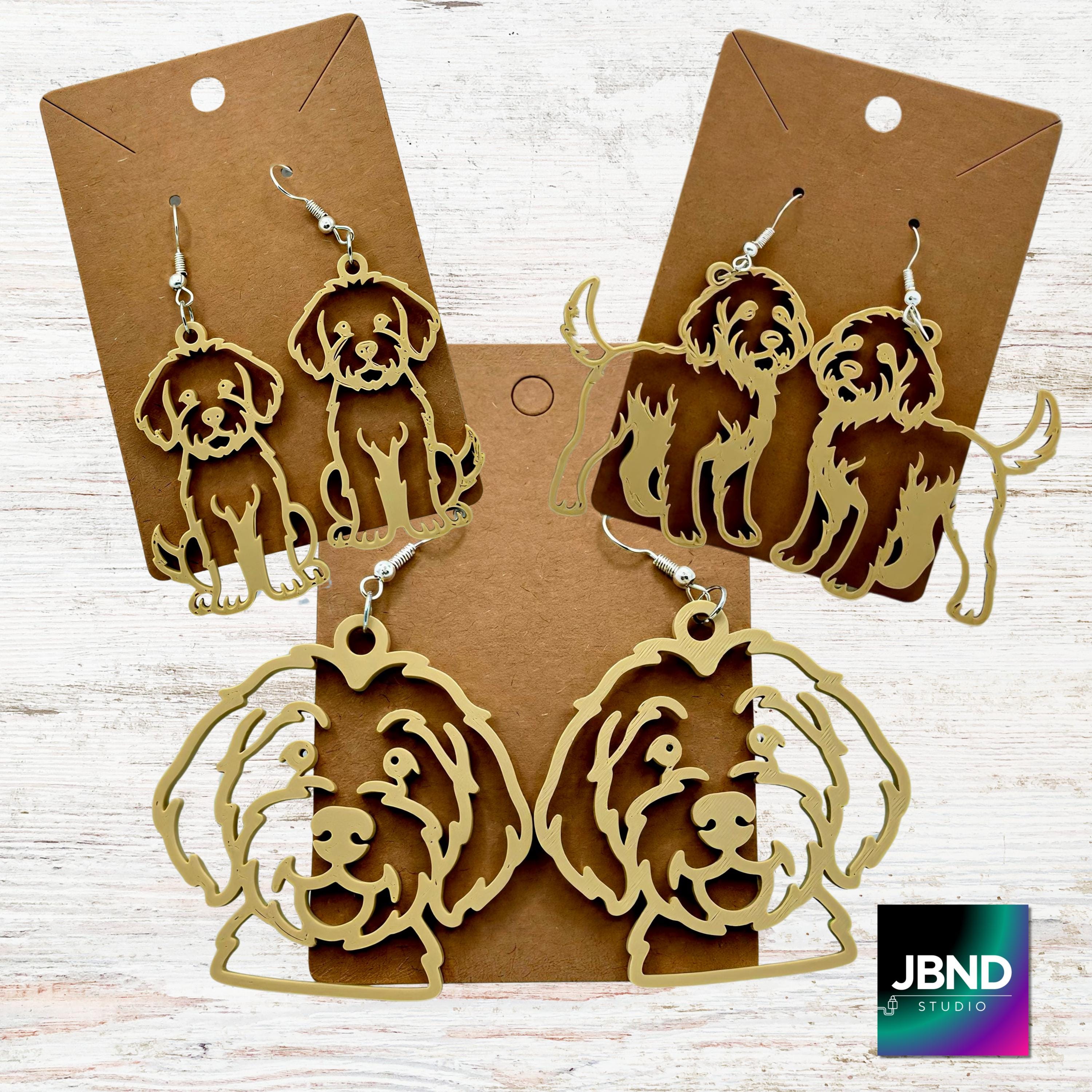 3D Printed Golden Doodle Labradoodle Earrings – Lightweight Dog Breed ...