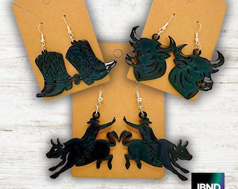 Bull Rider Rodeo Earrings Bundle – Western Cowgirl Statement Jewelry Set (3 Designs)