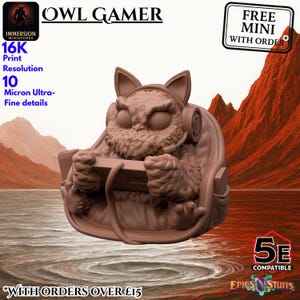 Kenku Aarakokra Gamer Miniature Owl - Fantasy Tabletop RPG Dungeons and Dragons Town NPC D&D  - 28mm Scale Gamer Model