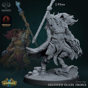 Wood Elf Prince Miniature: Resin Fey Champion, D&D RPG Figure