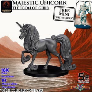 Fantasy Unicorn Miniatures for D&D, Pathfinder, Tabletop RPG - 28mm/32mm Unpainted Resin Figures