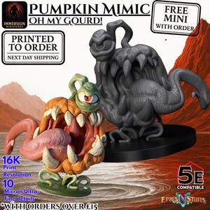 Kürbis Mimic 28 mm Fantasy Tabletop Miniatur - Halloween Horror Monster Figur - Dungeons and Dragons D&D Mini 32 mm-150 mm - Geschenk für DM GM