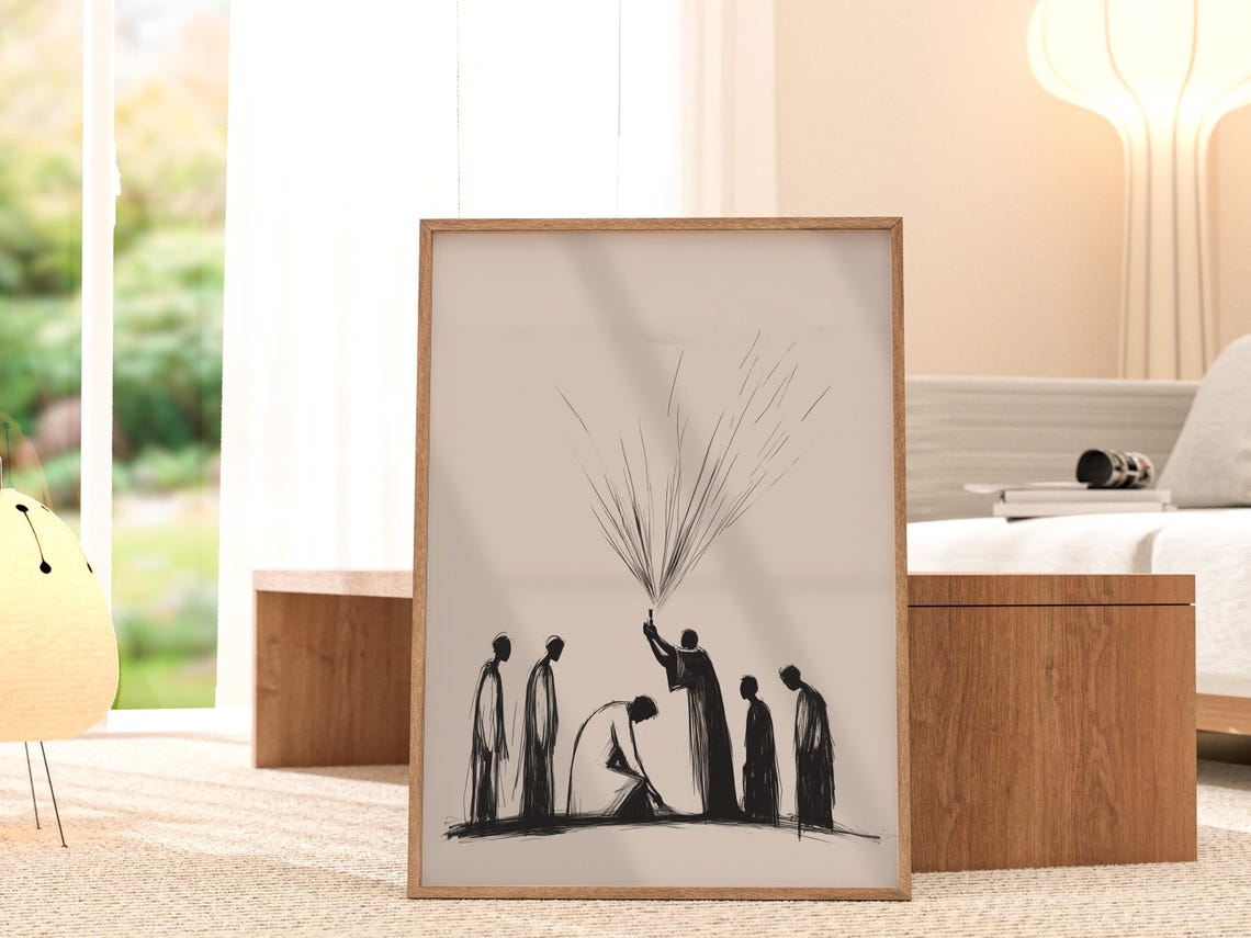 The Anointing of David, 1 Samuel 16:13, Digital Print, Jesus Art ...