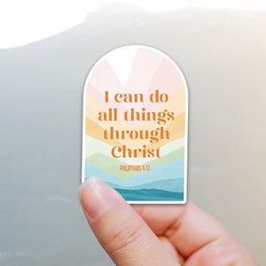 LDS Junge Frauen YW Thema 2023 Aufkleber, Ich kann alles durch Christus tun, Vinyl-Aufkleber für Wasserflasche, Telefon, Journal, Laptop, Spiegel
